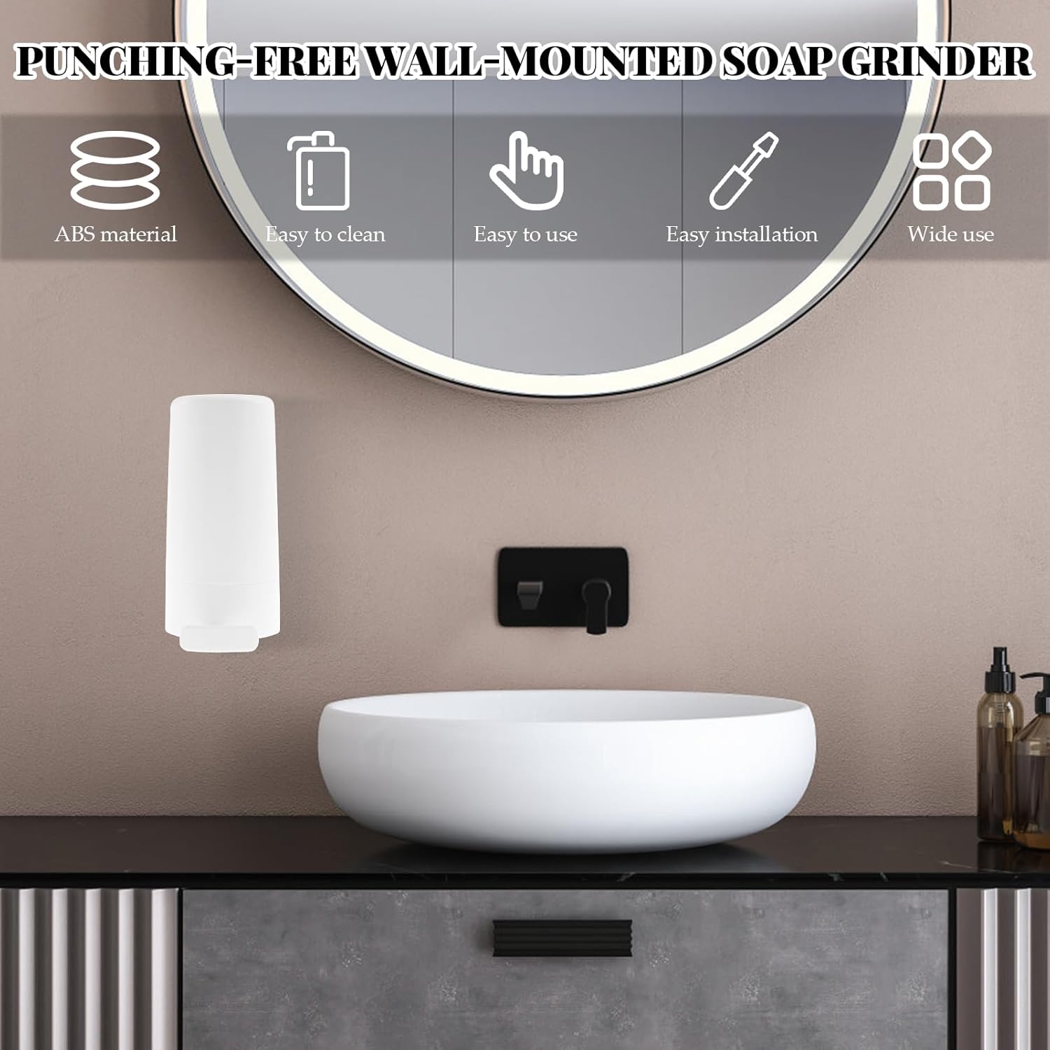 

Soap Grinder for Bar Soap, Wall-Mounted Soap Grinding Box, Bar Soap Dispenser, Bar Soap Shaver, Soap Bar Shredder, No Drilling Waterproof Soap