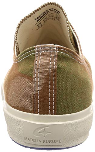 Moonstar Lifestyle FINE VULCANIZED/LOWBASKET K Sneakers (Low Basket K) Made in Japan with Vulcanized Kurume Kasuri Fabric, Camo, Size 23.0 cm, E
