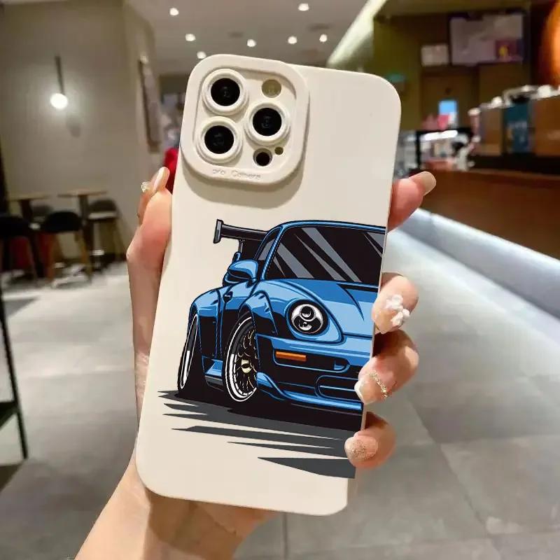 Personalized Fashion Car Pattern Phone Case For IPhone 11 12 13 14 15 16 Pro Max Mini X XS XR Max 7 8 Plus SE Soft SiliconeCover