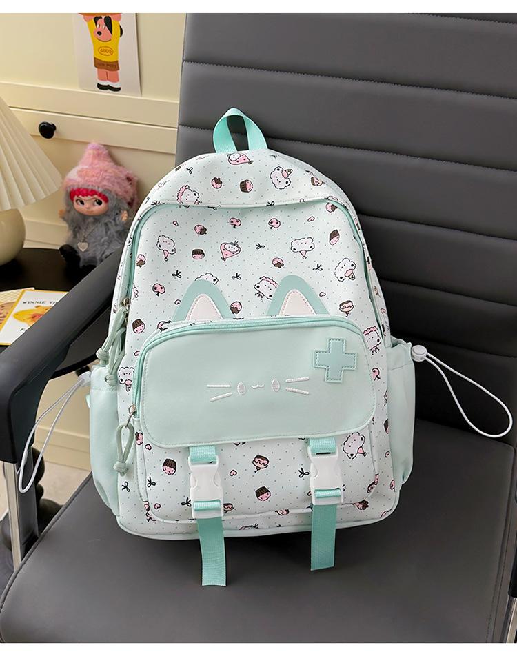 Schoolbag New Female School Style Backpack Cute Cat Primary School Bag Girl Soft Sister Leisure Travel Light Backpack