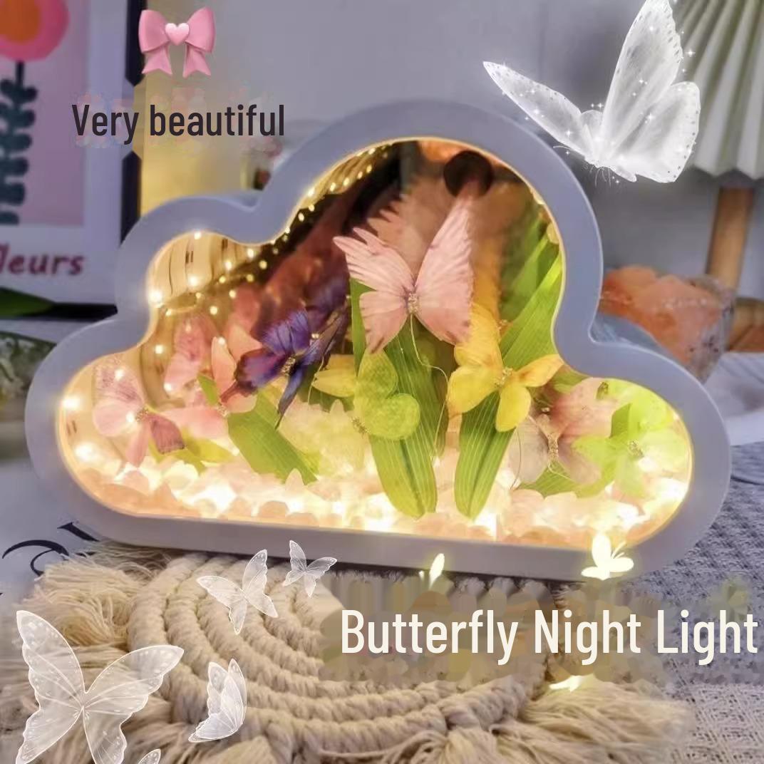 

Ночник-бабочка и тюльпан своими руками с зеркалом-облаком 2W