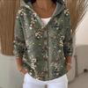 New V-neck button long-sleeved hooded sweater autumn and winter Christmas fashion personalized coat women