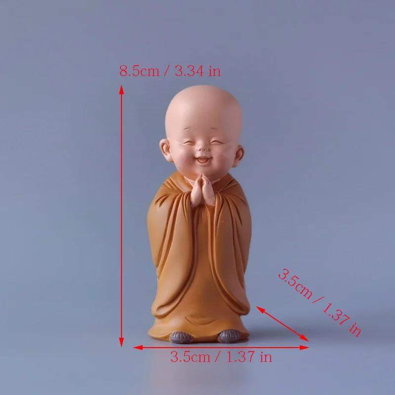 Resin Cute Little Monk Mini Statue Modern Handmade Sculpture Cute Home Living Room Desktop Figurines Children's Gifts Special
