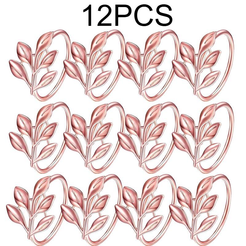 1-12PCS Gold Alloy Napkin Rings Reusable Smooth Edge Easy Clean Table Decoration for Wedding Party Holiday Dinner Banquet