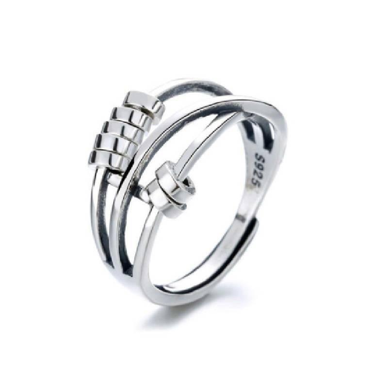 Ring Bead Silver Stress Relief Anxiety Transfer Bead Fashion Accessory Women