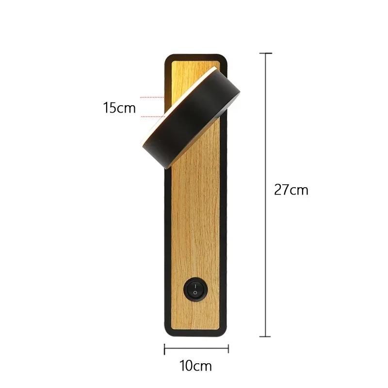 

Modern LED Wall Lamp Indoor Lighting with Switch Bedside Lamps Bedroom Living Room Decoration Study Reading Wall Light Sconce White light чорний