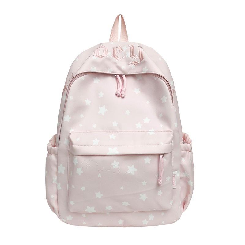 Schoolbag Cute Star Printed Backpack Female Junior High School Student Ins Niche High Value Large Capacity Commuter Travel Backpack