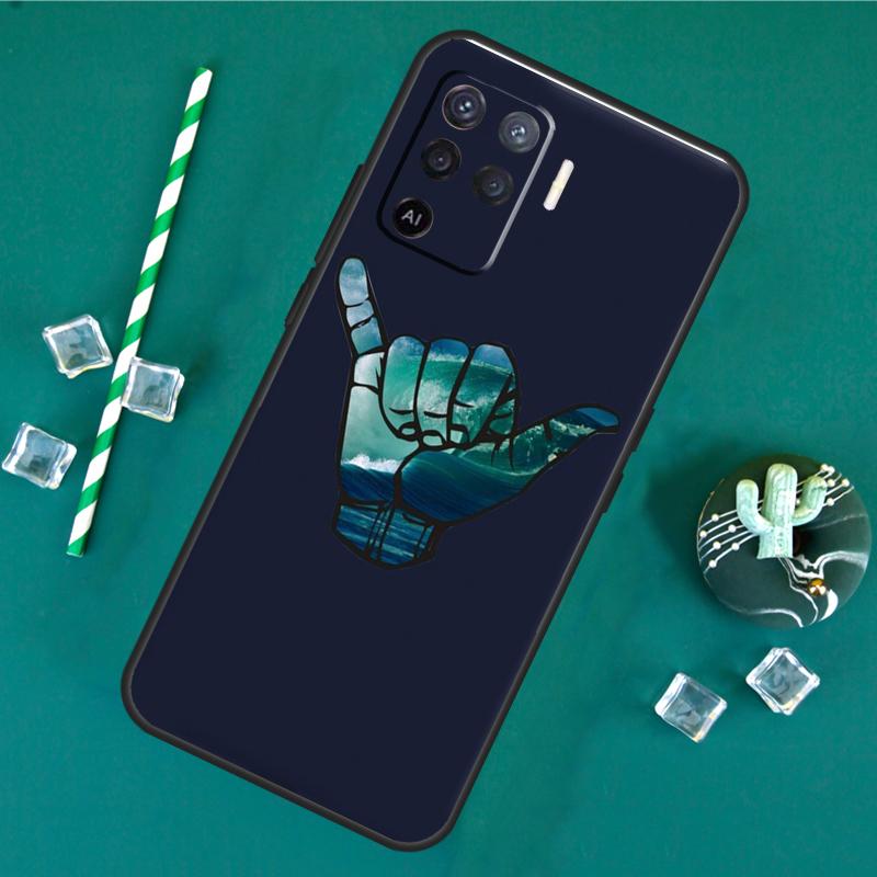 Surfer Surf Hang Loose Shaka Phone Case For Oppo A18 A38 A58 A78 A98 A40 A60 A80 A91 A15 A17 A74 A94 A54 A57S A16 A76 A96