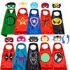 5PC Kids Superhero Cape and Mask Set Includes Various Character Designs Soft Fabric Costume Accessories for Role Play and Dress Up