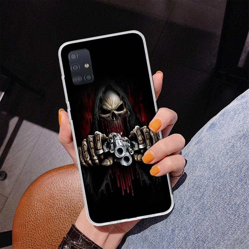 Reaper Skull Skeleton Gun Phone Case For Samsung Galaxy A52 A32 A22 A12 A51 A31 A50S A30S A20S A10S Note 20 Ultra 10 Plus S10 A7
