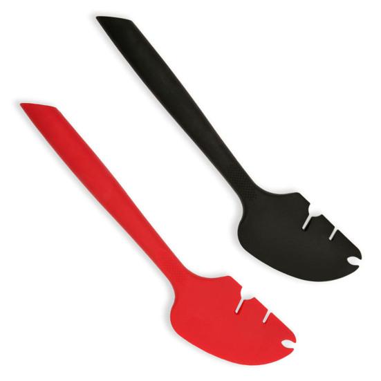 

2Pcs/Set Baking Dough Scraper Heat-Resistant Mixing Scraping Batter Silicone Spatula Easy to Clean Kitchen Tool чорний/червоний