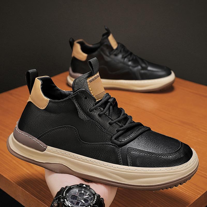 2025 New Men's Casual Leather Shoes High End Comfortable Flat Shoes for Men Outdoor Light Sport Running Shoes Zapatillas Hombre