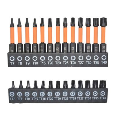 25/50mm Magnetic Torx Screwdriver Bit T7 T8 T9 T10 T15 T20 T20 T25 T27 T30 T35 T40 For Electric Screw Driver Hand Tools