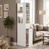 Narrow Tall Bathroom Cabinet 135 Cm Bathroom Cabinet With 2 Drawers White