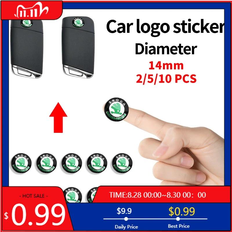 Car Sticker Aluminum Car Key Shell Sticker Badge Decals For Skoda Octavia A5 Superb Old Febia Roomster 2013 2005-2008 Rapid Room