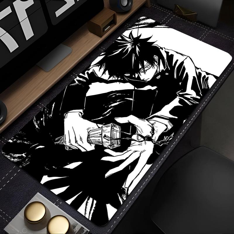 Tappetino Mouse da Gioco Cool Tappetino da Scrivania Computer Jujutsu Kaisen Megumi Tappetino Tavolo Tastiera Laptop Gomma Antiscivolo Retro Tappetino Mouse Cuscino