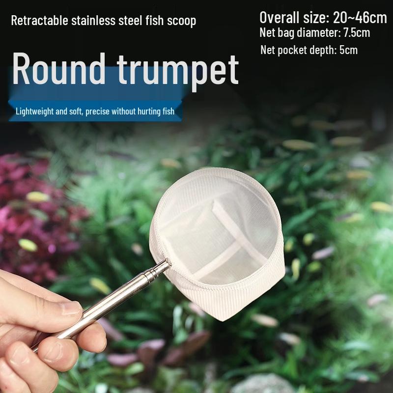 Stainless Steel Retractable Tropical Fish Net with 3D Dense Mesh for Aquarium Fishing