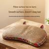 Summer Cooling Cat Ear Pillow - Mugwort Cervical Support with Rattan and Coarse Cloth Design