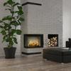 Steel Fireplace KRATKI LUCY SLIM Left 10 kW Ø 160 Black Thermotec