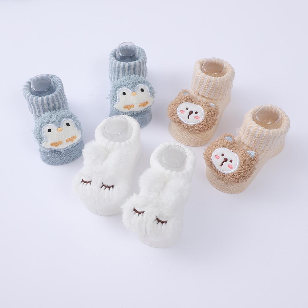 3 Pairs Newborn Baby Socks Cute Cartoon Animal Cotton Floor Socks Infant Thin Socks Breathable Kids Clothes Accessories