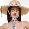 UV Protection Beach Hat Ribbon Weave Straw Cap Casual Sun Protection Cap  Vacation