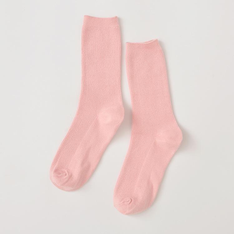 New  Color Harajuku Retro Women Lady Cotton Loose Socks Winter In Tube Korean Purple Blue Yellow Pink Designer Christmas Cute