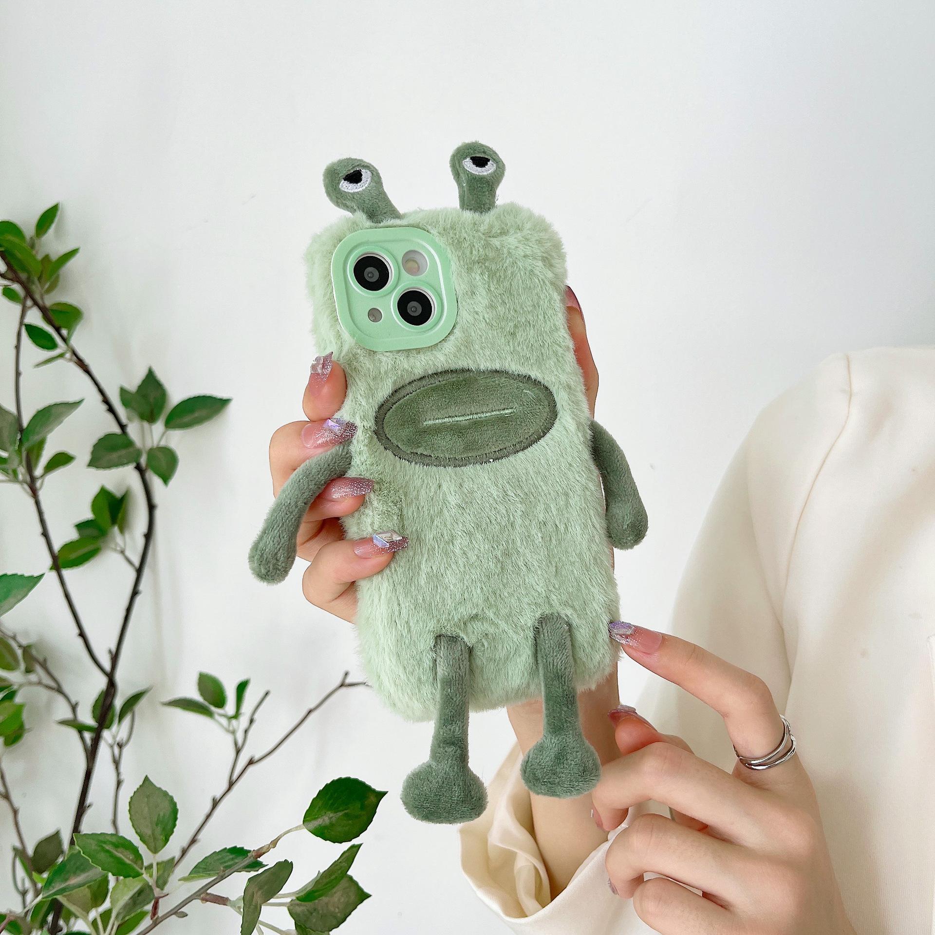 

Funny Big Mouth Plush Phone Case Autumn/Winter for Apple 16pro Cartoon for IPhone 15 Warm 14 Protective Cover X Female domestic model Contact customer service Remarks