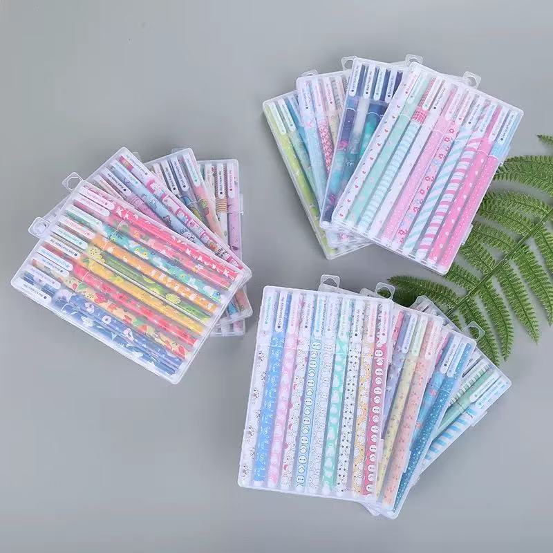 Kawai Stationery Boxed Ten Color Lovely Gel Pen Creative Student Set Office Graffiti Notebook Office School Supplies Accessories