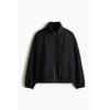 H M Funnel Neck Jacket Loose Fit Black