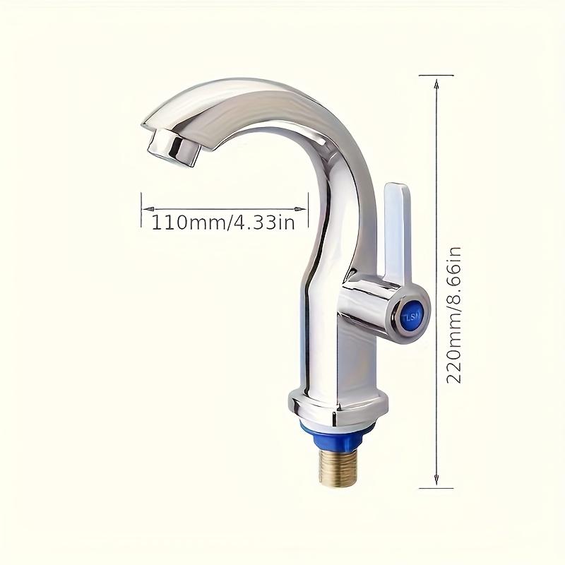 [Single-Hole Faucet] Bathroom Sink Faucet - Modern Chrome Finish, Valve with Single Cold Water Supply Faucet