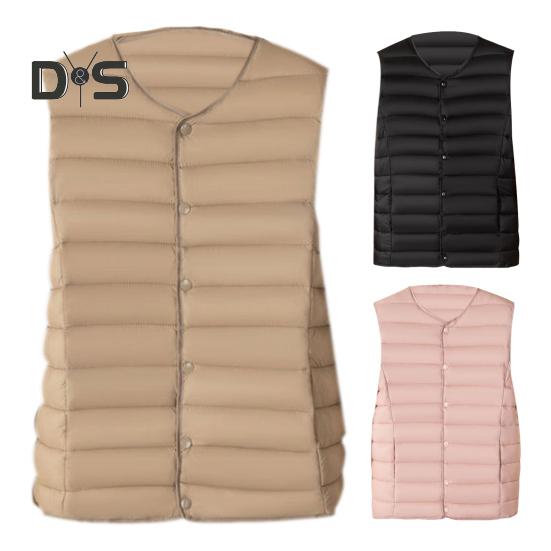 Damen Wintermantel aus Baumwolle mit Rundhalsausschnitt, dünn, kurz, Übergröße, gepolstert, kurz, winddicht, einreihig, Innenweste