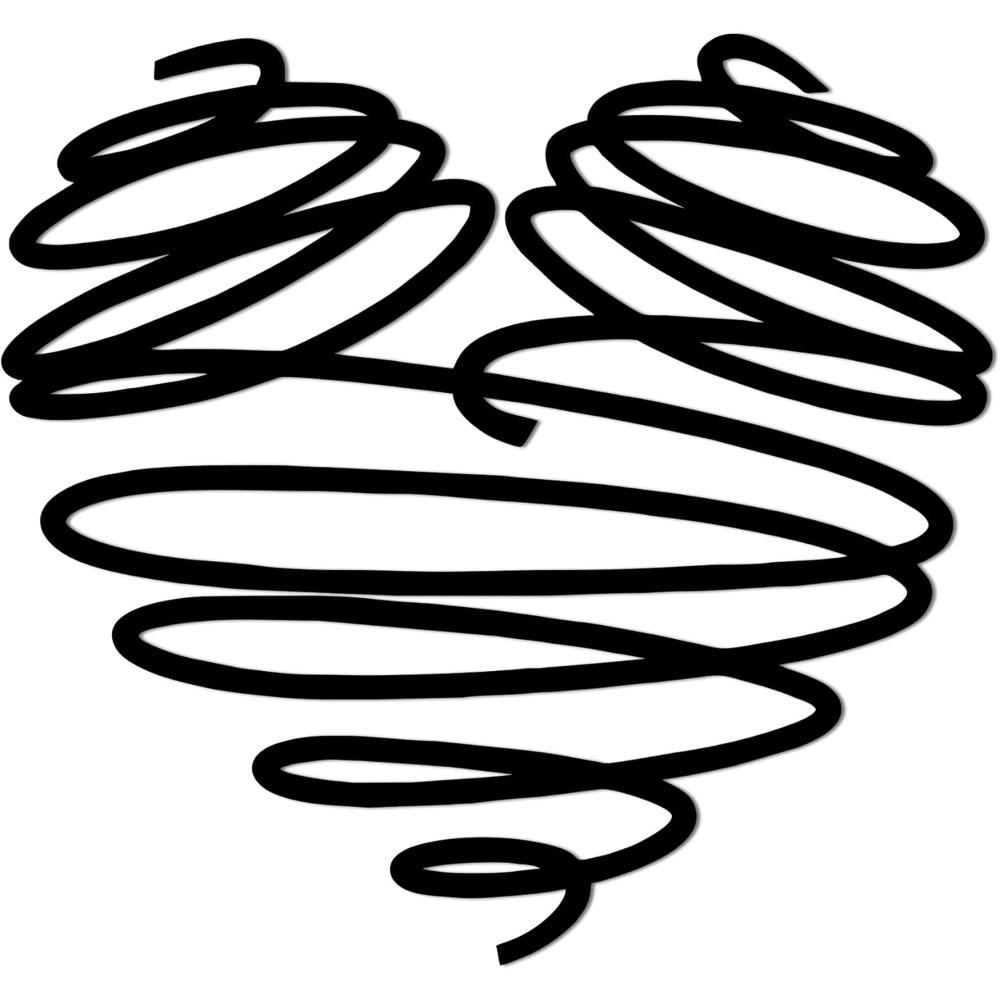 Continuous Line Metal Heart Wall Art, Abstract Sculpture Romantic Home Decor, Love Symbol Gift for Valentine's Day Christmas Wedding