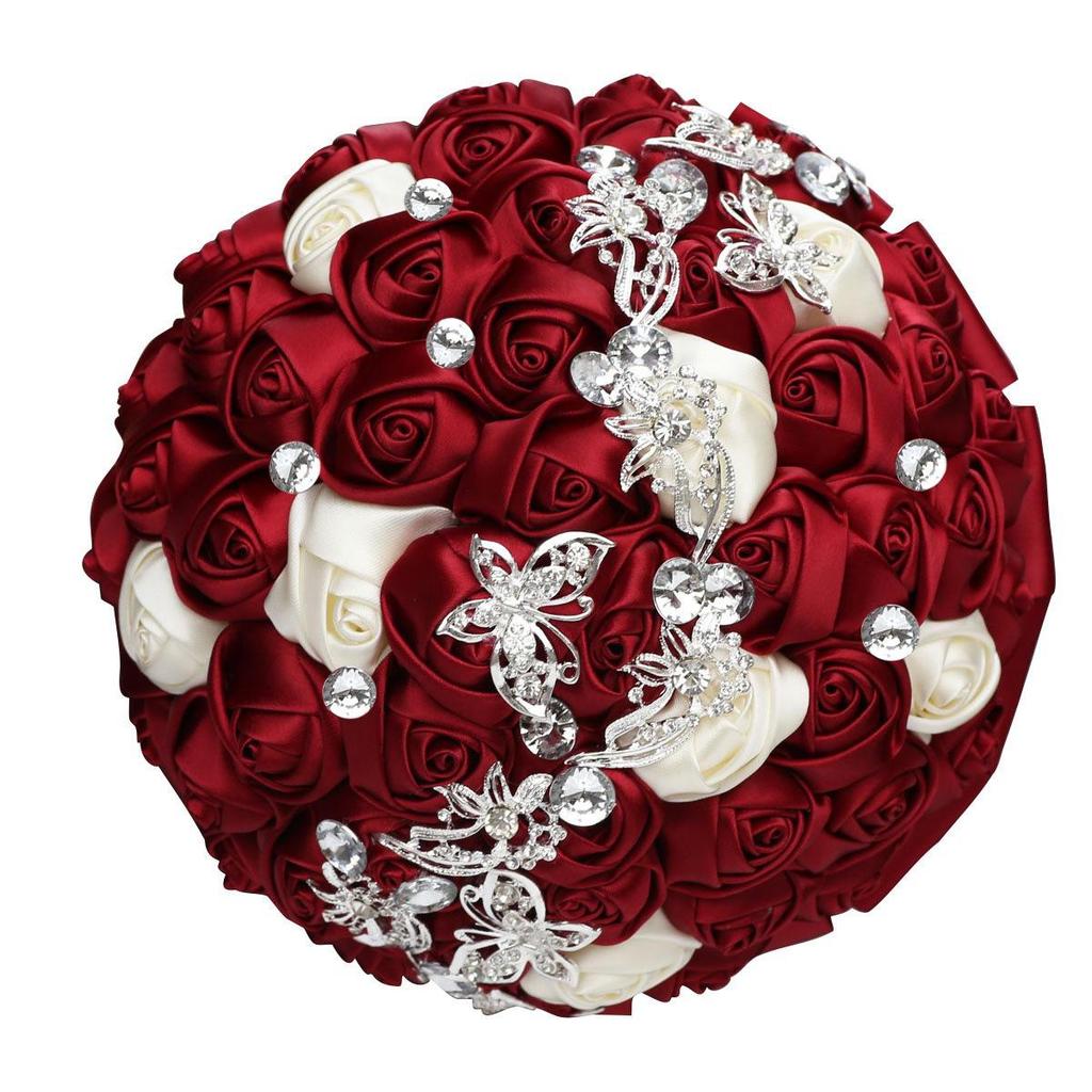 Wifelai Butterfly Drill Ribbon Bridal Bouquet W2216