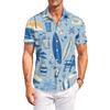 Men’s Casual Short Sleeve Collared Shirt with Floral Print for Outdoor and Wear Lightweight Comfortable Fit