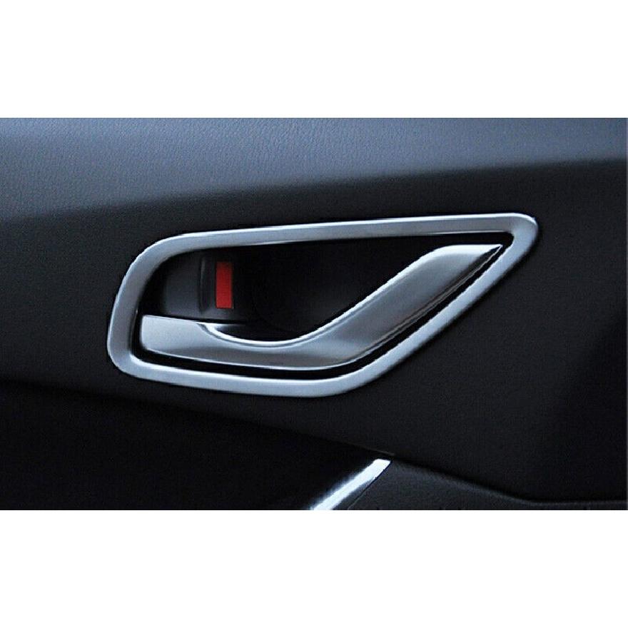 For Mazda 6 Atenza 2014-2015 Matte Silver Inner Door Handle Lock Frame Trim 4PCS