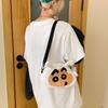 Crayon Anime Shinchan Canvas Coin Purse Crossbody Bag For School Work Travel Or