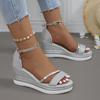 Fashion Summer New Super High Heel Women Sandals Women's Versatile Platform Flatform Shoes with A Straight Strap Sandals High Heels