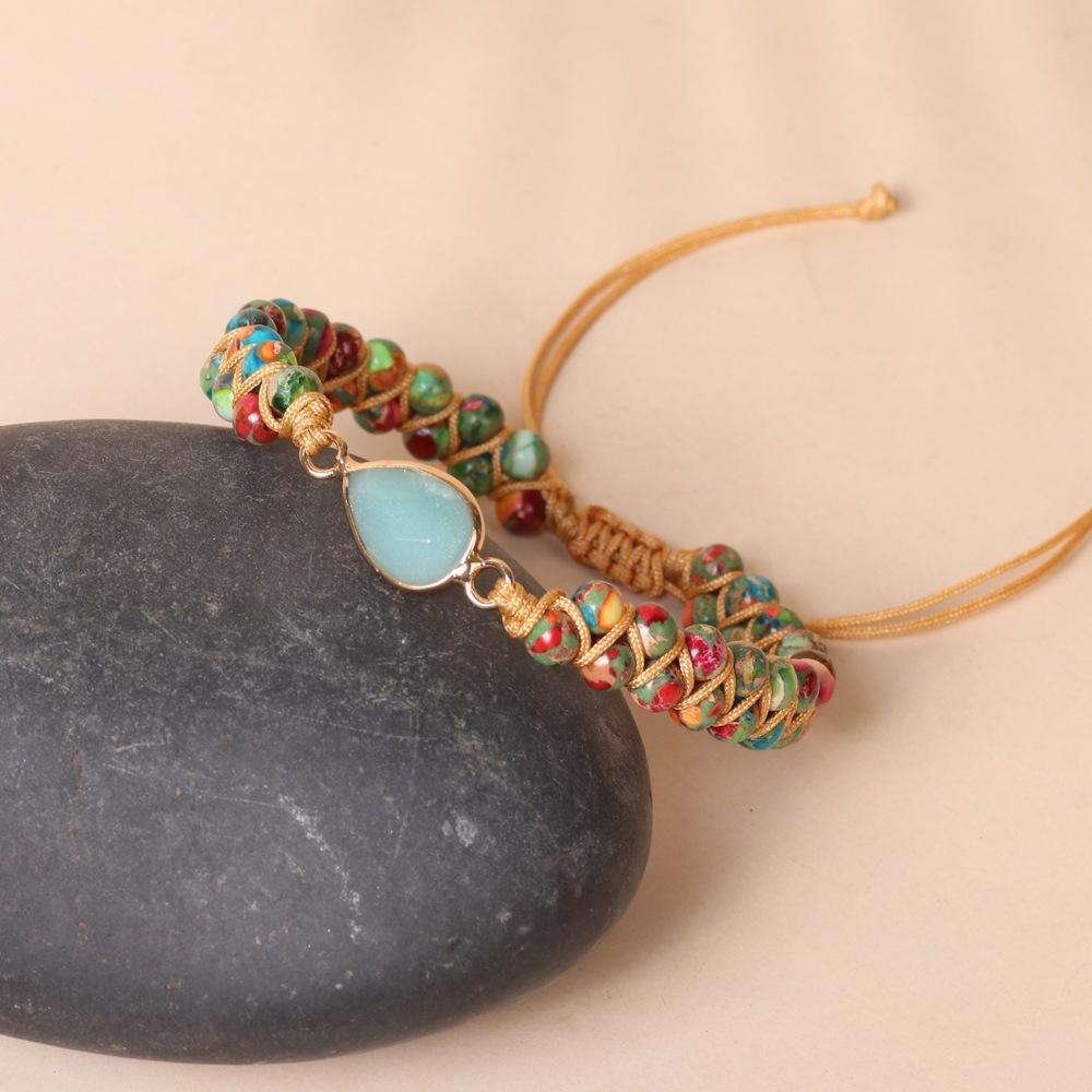 Böhmisches Stein-Charm-Armband, geflochtene Makramee-Yoga-Freundschafts-Wickelarmband für Liebhaber an der Hand, Geburtstagsschmuck, Geschenk