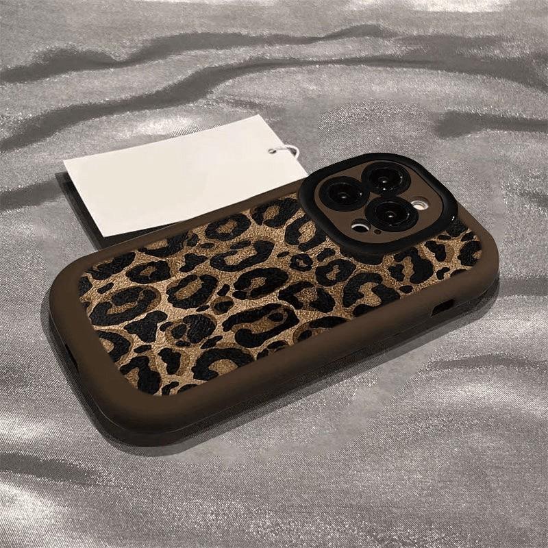 

Full Screen Brown Leopard Print for IPhone 17 Mobile Phone Case for IPhone16Plus for Apple 15 Protective Case Women’s 14 SIM Card For Apple 6