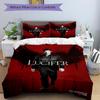 3Pcs Lucifer'S Shadowy Journey Bedding Set Soft Fabric Duvet Cover Pillowcases Home Christmas Xmas Halloween Gift 1 Duvet Cover 2 Pillowcase L1188