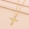 New Bohemia Retro Colorful Zircon Crystal Jesus Cross Pendant Necklaces For Women Vintage Punk Style Female Neck Chain Jewelry