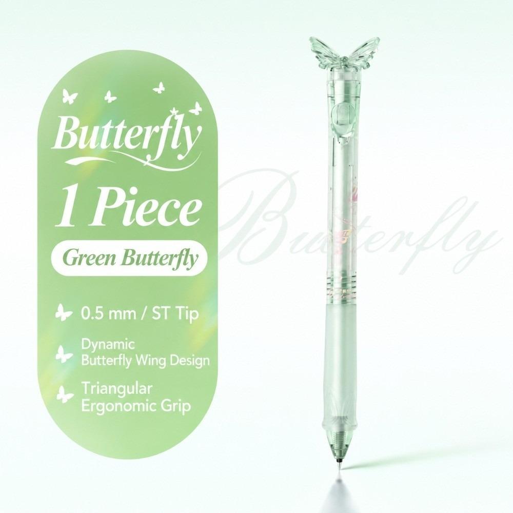 Smooth Writing Gleaming Wings Butterfly Pen Retractable Black Ink Pens School Supplies