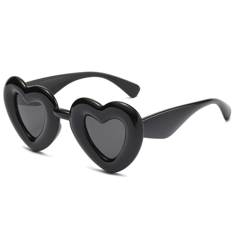1pc Oversized Cute Heart-Shaped Inflated Sunglasses for Women Trendy Chunky Sun Glasses Retro Thick Frame Funny Shades