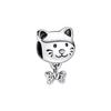 Cute Cat Dogs Charms Fit Fashion Original Bracelets Pet Paw  925 Silver Bulldog Schnauzer Akita Dog Beads DIY Jewelry Making