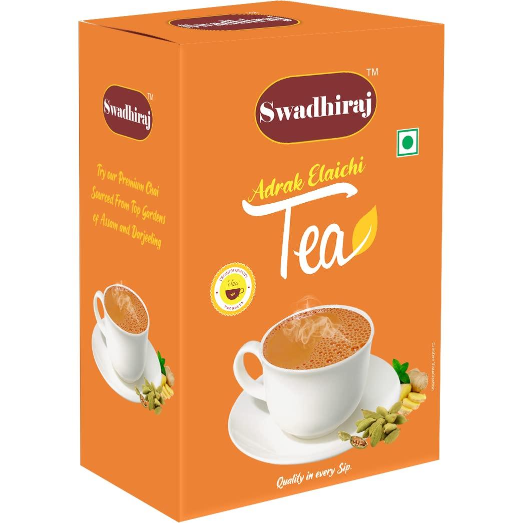 Swadhiraj Adrak Elaichi Tea Powder - 500g| Masala Chai| Ginger Cardamom Tea| Adrak Elaichi Chai Powder| Masala Chai Patti - Pure Ginger & Cardamom