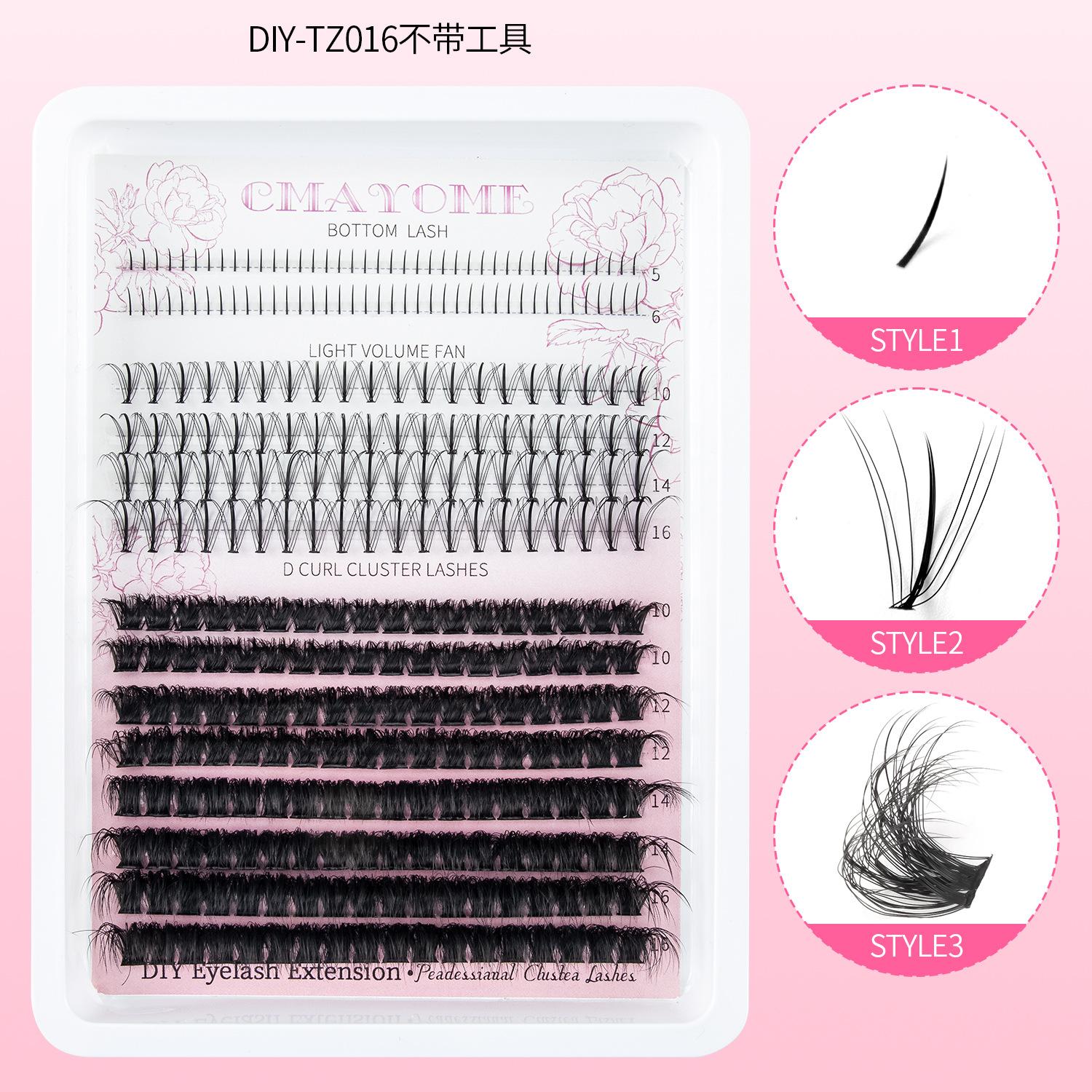 

260 пучков больших объемов DIY одинарные пучки волос D сегментированные ресницы накладные ресницы густые завитые ресницы