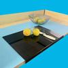 Acrylic Cutting Board with Counter Lip 16x12 Inch Non-Slip Clear Kitchen Chopping Boards for Countertop Protector Apartment Essentials