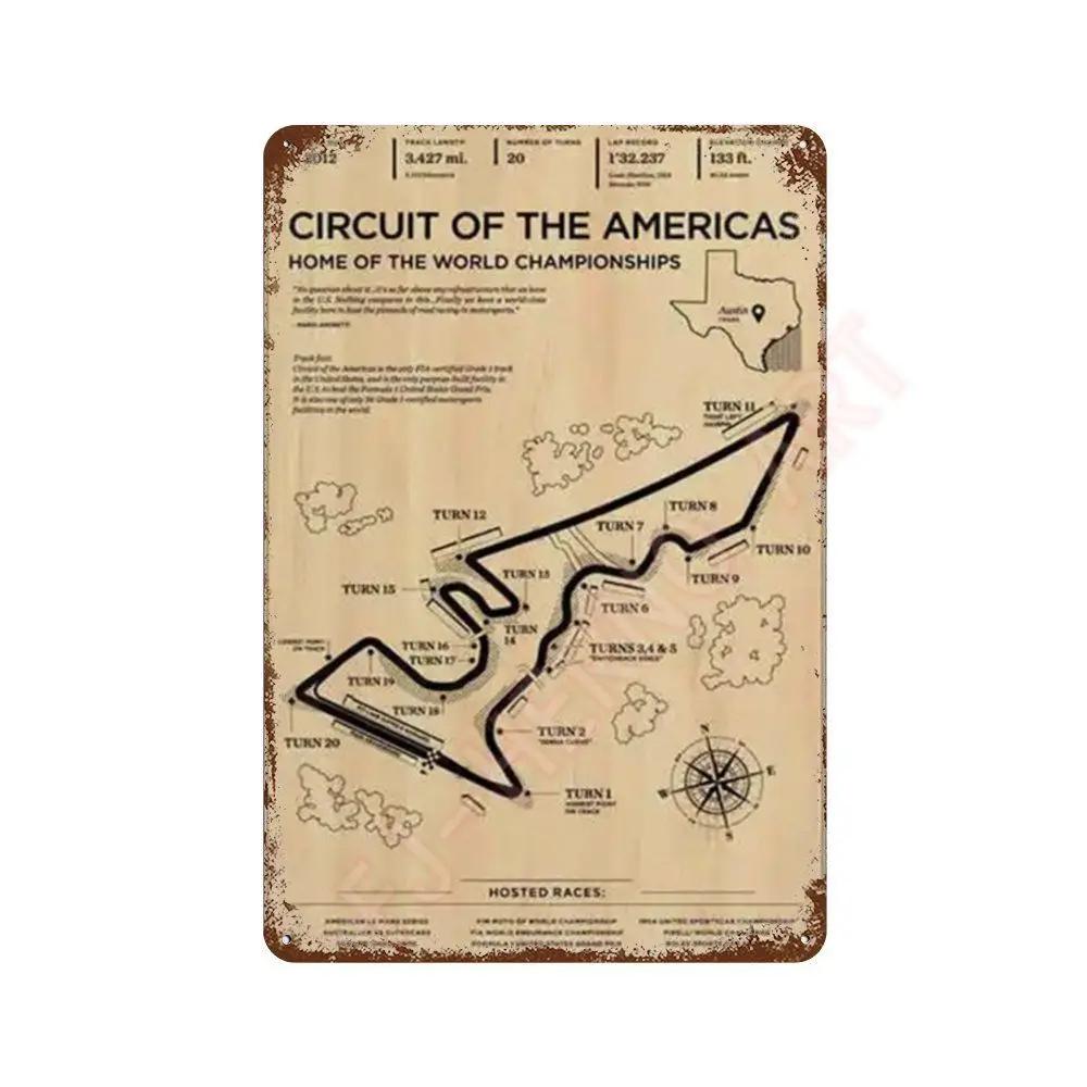 Vintage F1 Formula Racer Poster Metal Tin Sign Plaque Aesthetics Racing Monaco Grand Prix Circuit Track Wall Art Home Room Decor