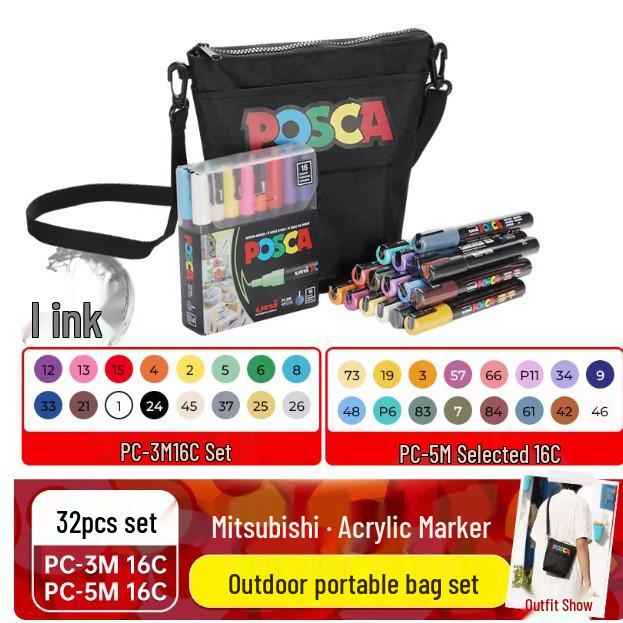 Sada akrylových fixů POSCA Treasure Color (Na vodní bázi, PC-1M/3M/5M)