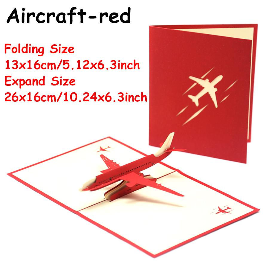 2 Colors Available Foldable Airplane Greeting Card Creative Aviation Enthusiasts Aircraft Helicopter Cultural Greeting Cards